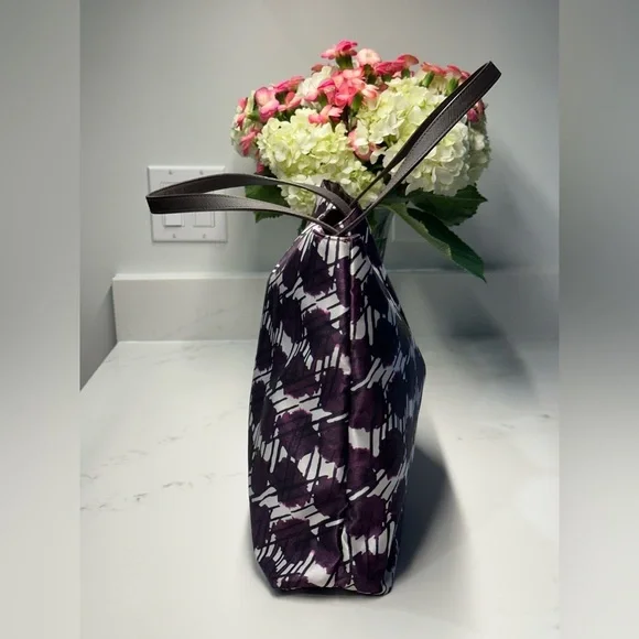 Henri Bendel  Izak Artistic Purple and Brown Tote Shoulder Bag + H.B. Dusty NWOT - Picture 10 of 13